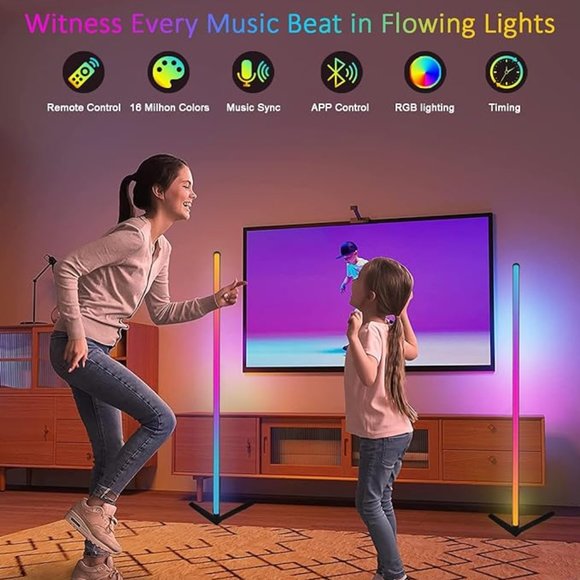 RGB Floor Lamp Color Changing Mood Lighting with App and Remote Control - Picture 5 of 5